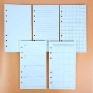 6공 다이어리 무지 속지 리필 내지 줄눈 노트 45매 A6 무지 유선 모눈 주간 월간