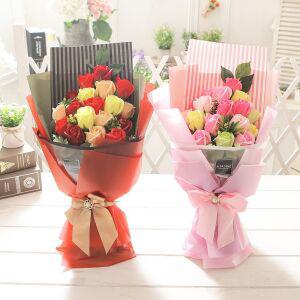 [블루마켓]러블리로즈부케 비누꽃 꽃다발 로즈데이 성년의날 졸업식 발표회 학예회 재롱잔치