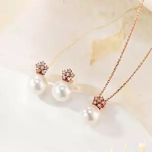 [비앤비골드]14K 플로라 큐빅 플라워 진주 주얼리세트 MNC40762