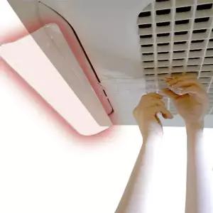 윈드코어 천장형 무타공 무접착 히터 냉온풍 바람막이 시스템 가드 가림막 날개