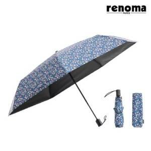 잔꽃 패턴 자외선 차단 차광율 99.9 암막 방풍 3단 완자동 양우산 (우산 겸 양산) RSA55-2501