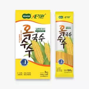 순솔가원 100% 옥수수국수 1kg (100g x 10봉) 1박스 글루텐프리 고단백질 제로슈가 옥수수면