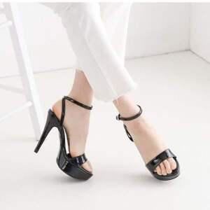 국내제작 뱀피 민자 가보시 발목스트랩 샌들힐 킬힐 국산구두