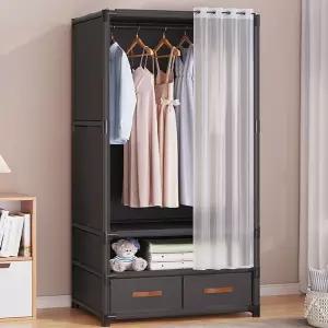 901M 심플 2단 수납형 간이옷장 옷장행거 커버옷장
