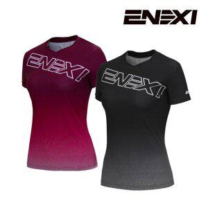 [에넥시] 여성 기능성 반팔 티셔츠 24ST03M04 와인,블랙 (배드민턴 볼링 탁구)