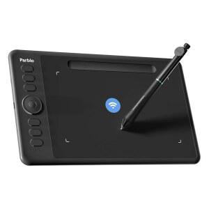 파블로 인탕보 SW 무선 드로잉 태블릿, 7x4 인치, 6 개의 맞춤형 키, 16384 압력 수준의 디지털 그래픽 Windows/Mac/안드로이드 블랙과 호환되는 S01 배터리 프리 스타일러스