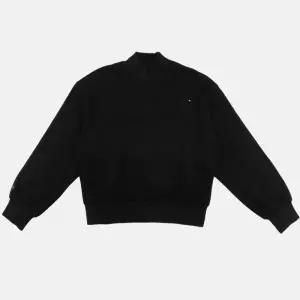 르꼬끄 여성 루즈핏 멜로우 하이넥 기모 맨투맨 블랙 QP422OFSO4