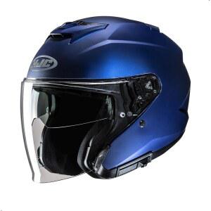 [미국배송] HJC I31 솔리드 오픈 페이스 모터사이클 헬멧 DOT 승인 (반평형 메탈릭 블루 X-대형)