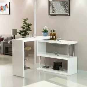 홈바 테이블 가정용 주방 아일랜드 와인 확장형 식탁 테이블(1m)+캐비닛(0.8m)-색상메모