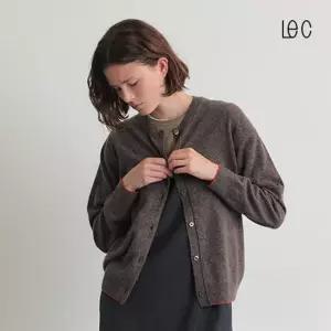 르캐시미어 25FW 캐시미어 100% 홀가먼트 배색 라운드 가디건