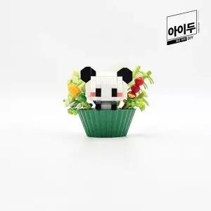 [꾸꾸까까]아이두 DIY 미니 나노 입체블럭 애니멀 머핀컵 피규어 만들기 (판다) 블록 놀이