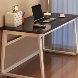 더블프레임 심플 책상 80x50cm 블랙 학생 자취 1인용 컴퓨터 원룸 리틀하우스마켓 LHOSDE0002