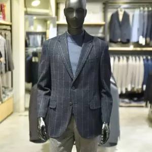 [BY파크랜드]겨울 체크 울혼방 등판 퀄팅 자켓 AKF40124