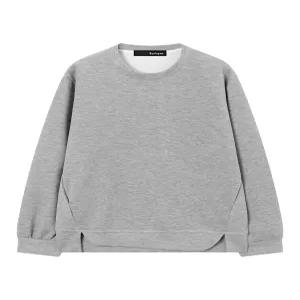 [보니스팍스]라운드 밑단 트임 오버핏 맨투맨 티셔츠 (XP4LW010L0)