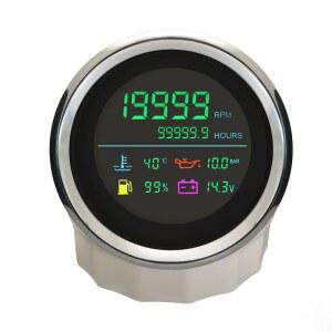 ELING 6 in 1 조정 가능한 자동차 게이지 세트 타코미터 연료 레벨 수온 오일 압력 시간계 전압계 12V 24V