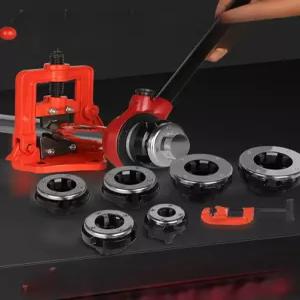 수동 배관 나사산 나사 파이프 3헤드 공구 스레딩 휴대용 밸브 헤드 세트 탭 탭핑기