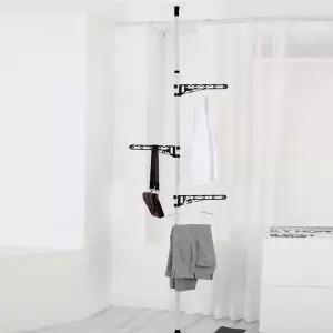 사무실 좁은 원룸 1단 폴 행거 기둥식 틈새 옷걸이 기둥식행거 스탠드행거