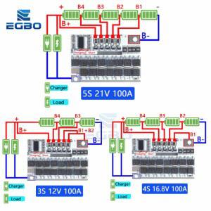3S/4S/5S Bms 12.6V 16.8V 21V 3.7V 100A 리튬 이온 Lmo 삼원 리튬 배터리 보호 회로 기판 리튬 폴리머 밸런스 충전