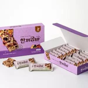 한끼굽바 퍼플 27gX12개입(1박스)건강간식 쌀과자 곡물 어르신 부모님 영양 견과류 구운 식사대용 아침