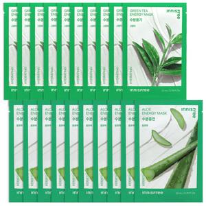 이니스프리 에너지 마스크 알로에 10매+그린티10매 추가