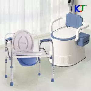 이동식 변기 좌변기 화장실 야외 캠핑용 간이 요강 접이식 휴대용 환자용 노인용 노약자 의료용 의자 양변기 실버 어르신 요양