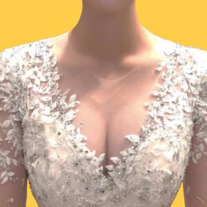 앙블리 웨딩 누드브라 실리콘 촬영 드레스 속옷 비키니 코르셋 왕뽕