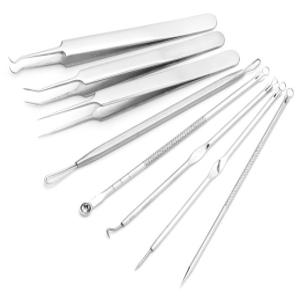 여드름 압출기 피지 제거기 블랙헤드 짜는 도구 핀셋 압출 코 바늘 세트