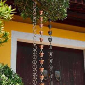 처마물받이 쇠사슬 지붕 물받이 빗물 체인 일본식