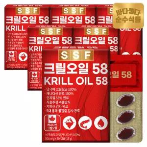 순수식품 크릴오일 6박스(180캡슐) / 인지질58% 이상원료 크릴오일58
