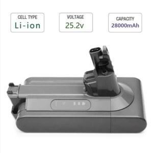 다이슨 V10 앱솔루트 교체 가능 플러피 사이클론 진공 청소기 18650 배터리, SV12 충전식 배터리, 25.2V, 28000mAh, 2025 신제품