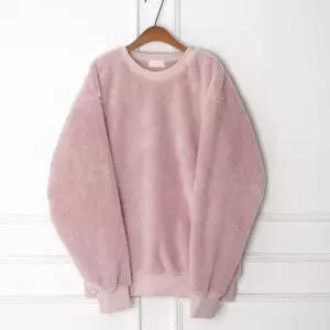 NOB 핑크 분홍 커플 보아 양털 후리스 맨투맨 티셔츠