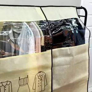 행거가리게 부직포 대 투명창 행거가리개 아이보리 행거커버 행거가림막 행거옷커버 행거덮개