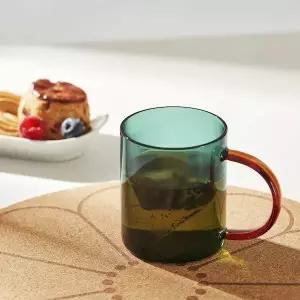 이케아 스쿡스투브 유리컵 410ml 그린브라운 내열유리 식기 주방용품 식기도구