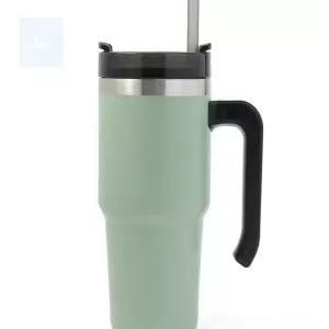 제이미스토어 보온보냉 빨대 텀블러 600ML 카키 보온텀블러