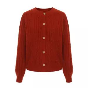 [샐리] 하트버튼꽈배기니트가디건_I5C-CCA021