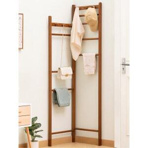 스탠드행거 원목 접이식 자취방 미니 폴딩 호텔 홀더 틈새 옷걸이행거 대나무 수건 82cm