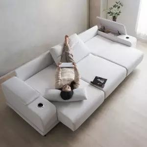 에보니아 리드 제로월 모션 슬라이딩 리클라이너 쇼파 4인용 기본형 아쿠아텍스패브릭