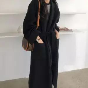 [라일리여성의류] Rly 모직 롱코트 핏조절 허리 도톰한 겨울 아우터