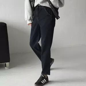 [다잇템] 여자 진청 슬림핏 코튼 자수 기모데님 배기진 청바지_23993880_588872