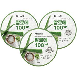 리코셀 알로에 수딩젤 300ml 3개 알로에베라 피부진정