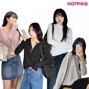 [핫핑] 44~110/겨울 베스트&신상/빅사이즈/긴팔.반팔/목폴라/레이어드/폴라티/모크넥/터틀넥/롱슬리브/히트텍/이너/기모반팔/스트라이프/기모티셔츠