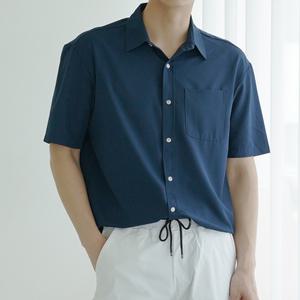 여름 스판 세미와이드핏 반팔 셔츠 13컬러 / 빅사이즈 ~120까지 남방 티 남자 남성 와이 무지 상의 코디