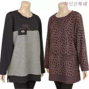 엄마옷 티셔츠 빅사이즈 큰옷 중년여성옷 아줌마옷 할머니옷 봄 여름 가을 조끼 특대 110 120 130 50대 60