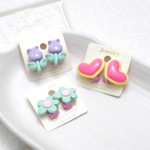 [꼬마또래] 봄봄 유아 어린이 귀걸이 4종 모음 (클립형 귀찌)