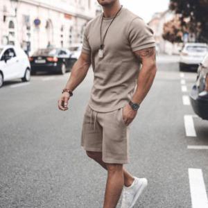 남성 반팔 맨투맨 반바지 트레이닝 상하 세트 츄리닝 헬스복 WI075SET