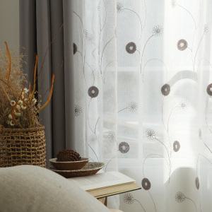 클리티룸 설렘 자수커튼 그레이무드, 포인트용, 65x170, 2장