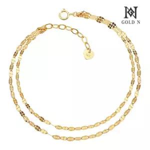 [골드앤] 18K 러브 두줄 발찌 YG