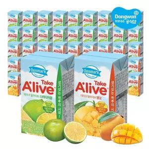 [동원] 덴마크 테이크얼라이브 스위티자몽 120ml x24개+망고 120ml x24개
