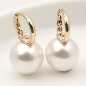 14K 심플한 민자 10mm 진주귀걸이 한복 혼주귀걸이 PE41