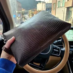 리뉴얼 남성 여성 클러치 천연소가죽 손가방 미니 가방 백 악어무늬 소가죽 국내제작 선물 퀄리티 보장합니다